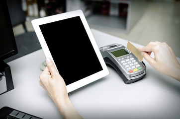 Bank terminal and tablet pc