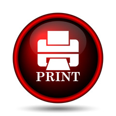 Printer with word PRINT icon