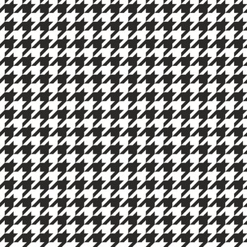 Houndstooth tile black and white pattern or vector background