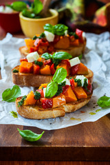 Bruschetta with roasted pumpkin