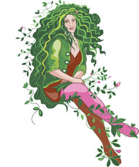 woman with green hair