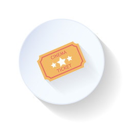 Cinema ticket flat icon