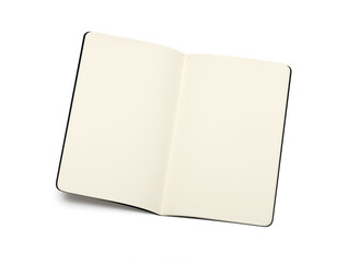opened blank moleskine note books - soft pages texture - isolate