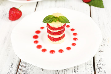 Fresh strawberry with banana