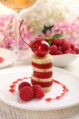 Fresh strawberry with banana