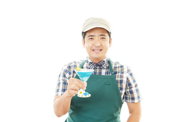 笑顔のウェイター