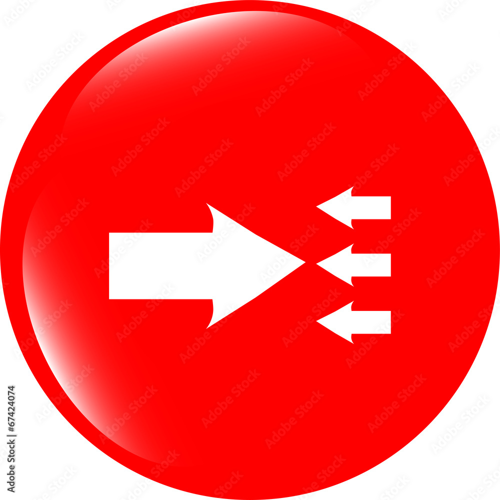 Poster arrow icon web button isolated on white
