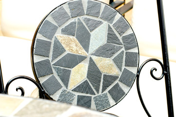 Garden mosaic stone chair