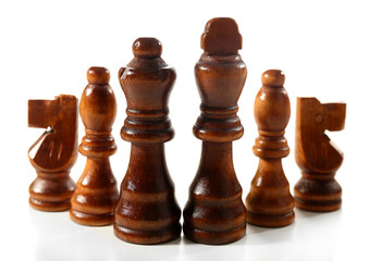 Chess pieces isolated on white