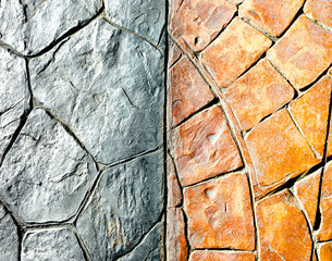 orange and grey stone block pavement texture