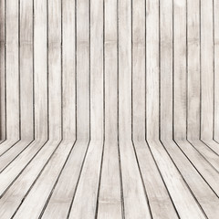 Empty wooden room,interior background,perspective view