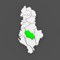 Map of Berat. Albania.