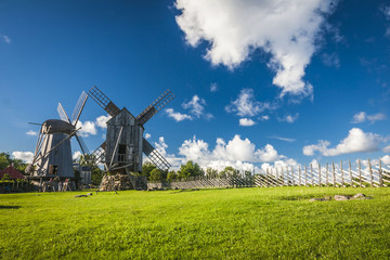 wooden windmill in Angla, Saaremaa island, Estonia