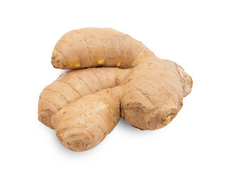 fresh ginger on a white background