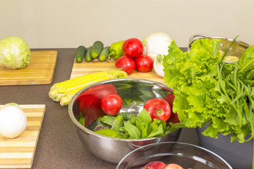 kitchen and food on the table