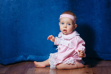 Little ballerina in pink dress