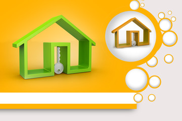 Home and key, house for rent concept