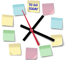 Note memos busy day time clock
