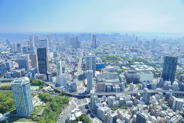 Fotobehang Uitzicht vanaf Tokyo Tower © hallucion_7