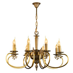 Vintage chandelier isolated on white with clipping path