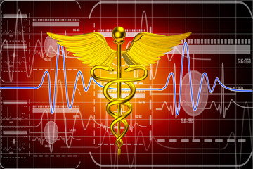 3d medical logo on a colour background