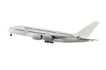 Passenger airplane isolated on white background