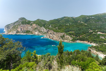 Fototapeta na wymiar Paleokastritsa coastline, Corfu island, Greece