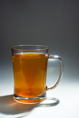 Big glass mug of tea