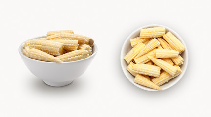 fresh baby corn on a white background © flydragon