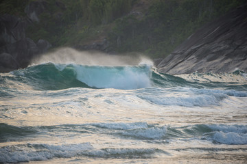 Incredible Waves at Sao Paulo Ilhabela Island.