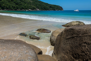 Sailing at Ilha Grande, Lopes Mendes, Brazil. Rio do Janeiro. Br