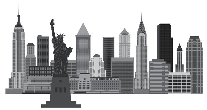 New York City Skyline Vector Illustration
