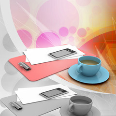 Tea cup and fresh newspaper