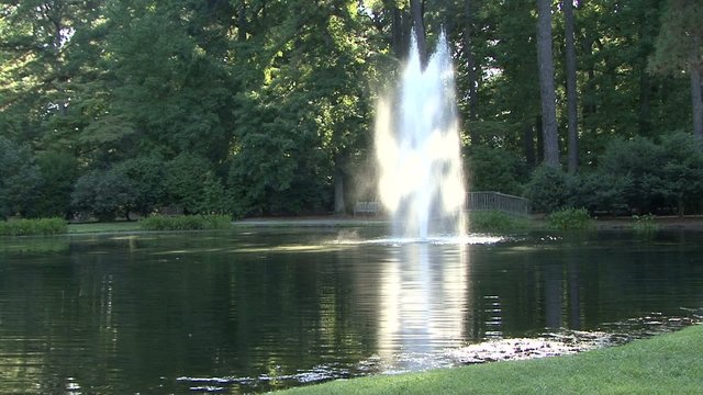 Water fountain on a pond