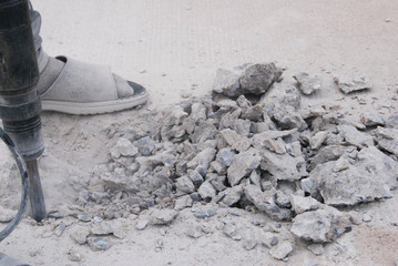 Drilling cement floor