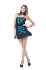 Young pretty woman isolated on white