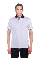 Fototapeta premium Male t-shirt isolated on the white background