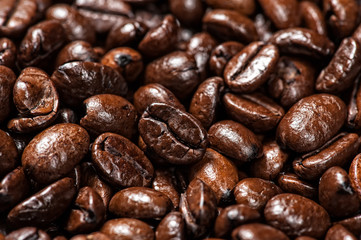 macro Arabic coffee beans