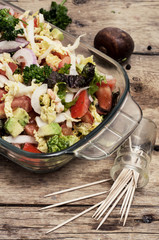 vegetarian summer salad of fresh vegetables
