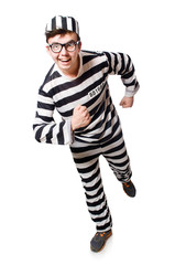 Funny prison inmate in concept