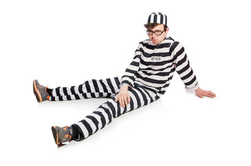 Funny prison inmate in concept