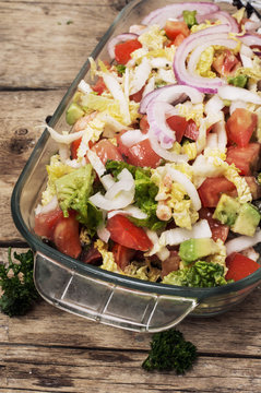 vegetarian summer salad of fresh vegetables