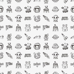 seamless doodle space pattern