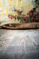 Wooden table with background