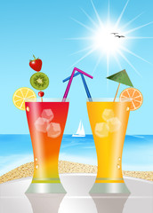 cocktails on the beach