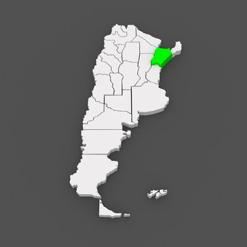 Map Of Corrientes. Argentina.