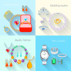 Jewelry icon flat