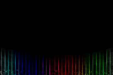 Neon rainbow image on a black background