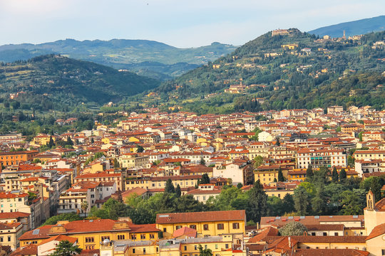 Top view of the historic center of Florence, Italy