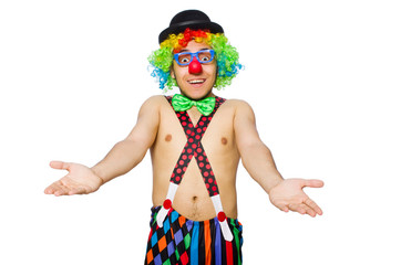 Funny clown isolated on the white background